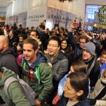 People rush into Macy's department store as they open at midnight (0500 GMT) on November 23, 2012 in New York to start the stores' "Black Friday" shopping weekend. AFP PHOTO/Stan HONDA (Photo by Stan Honda/Getty Images)