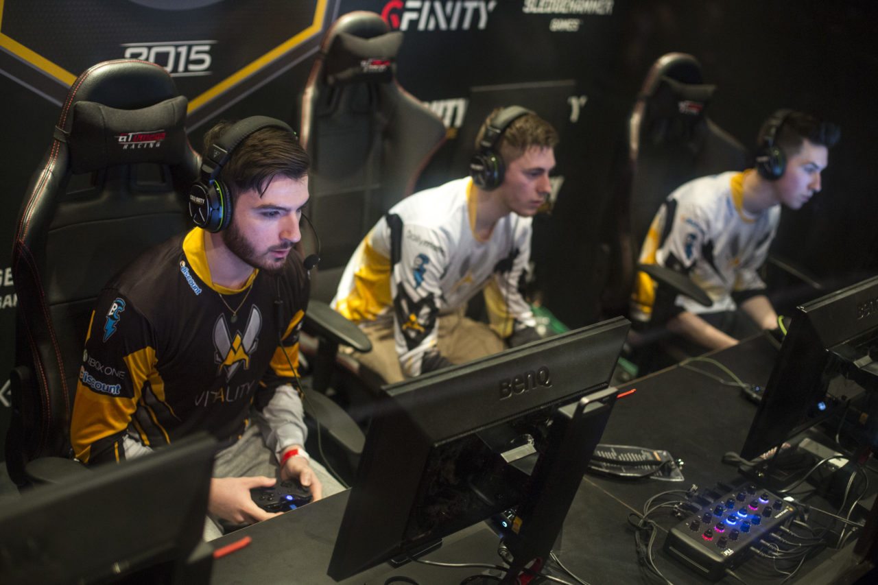 LONDON, ENGLAND - MARCH 01: Team Vitality from France takes part in a qualifying match at the 2015 Call of Duty European Championships at The Royal Opera House on March 1, 2015 in London, England. The event sees 28 teams from across Europe and the Middle East compete in order to qualify for the 2015 Call of Duty world finals in Los Angeles on 27 March, 2015. Electronic sports (eSports) are increasing in popularity with over 70 million people regularly streaming eSports tournaments online last year. (Photo by Rob Stothard/Getty Images)