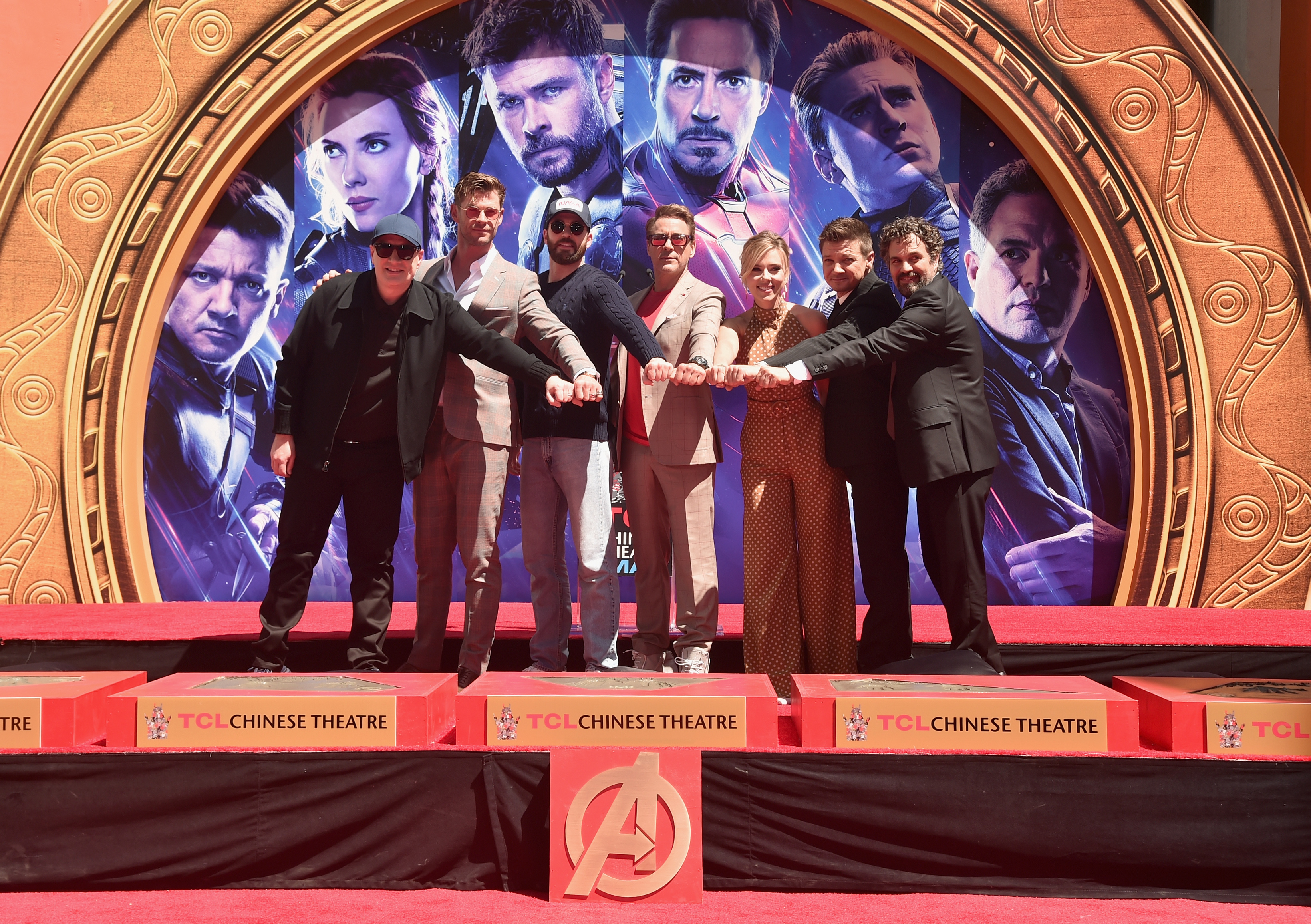 Marvel Studios' "Avengers: Endgame" Stars Place Handprints In Cement At TCL Chinese Theatre